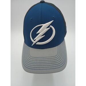 Tampa Bay Lightning Hat Cap Fitted Mens Small Medium Blue Gray NHL Hockey Adidas